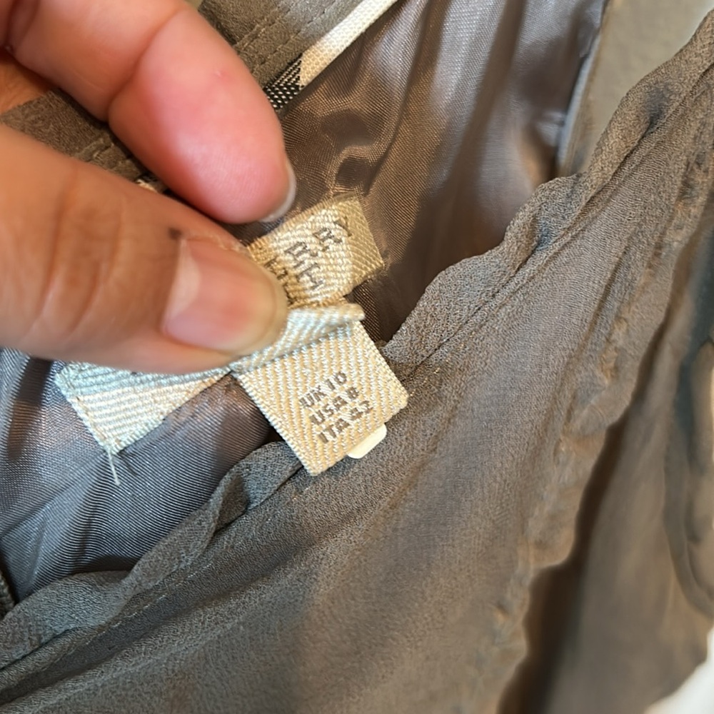 BURBERRY BRIT 100% SILK DRESS TAUPE SIZE 8 - Picture 4 of 4